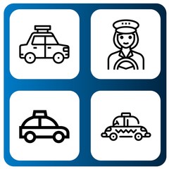 Naklejka premium Set of cab icons such as Taxi, Taxi driver , cab