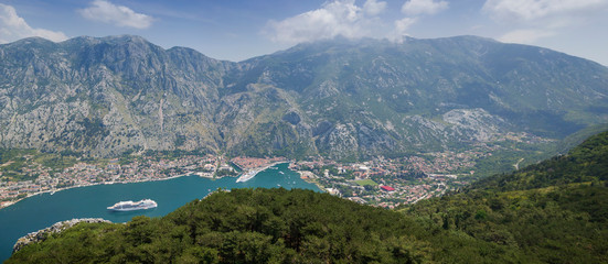Naklejka na ściany i meble panorama of Boka Kotorska, Montenegro