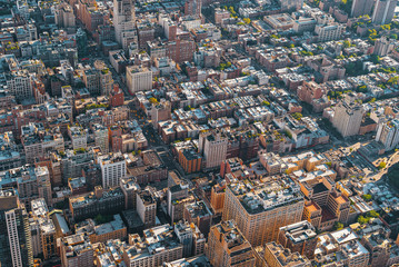 Fototapeta na wymiar Aerial view of the skyscrapers of in Manhattan, New York City