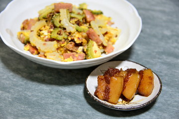 ゴーヤチャンプル＆三枚肉