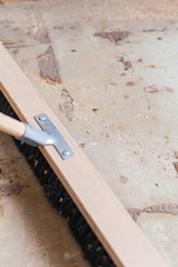Besen Werkstatt fegen, Holzbesen staub und Holzspäne Werkstattboden
