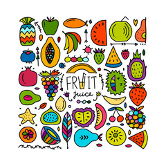 Fruits collection, creative background for your design