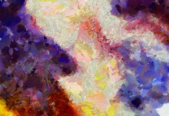 Multicolor brush strokes in oil structure. Grunge fine art mixed media texture. Artistic detailed background. Interesting designed pattern. Prints backdrop.
