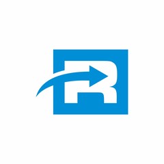 letter R logo, arrow combination