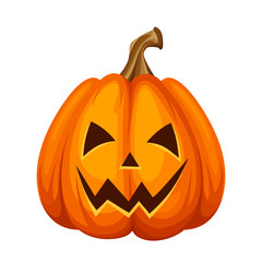 Vector Jack-O-Lantern (Halloween pumpkin) isolated on a white background.