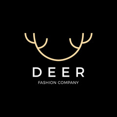 Obraz premium Unique Minimal Line Fashion luxury Style deer logo vector