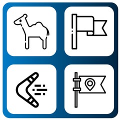 Set of australia icons such as Camel, Flag, Boomerang , australia