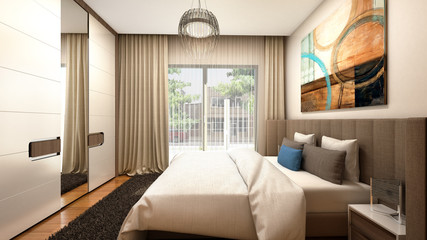 3d render bedroom