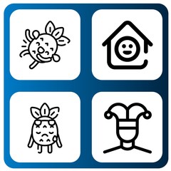 Set of laugh icons such as Laughing, Laugh room, Sad, Buffoon , laugh