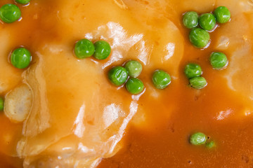 chicken parmigiana with pea