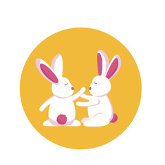 Isolated rabbits cartoon vector design