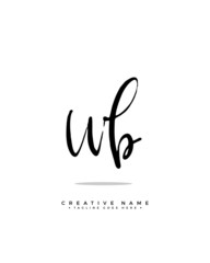 W B WB initial logo signature vector. Handwriting concept logo.