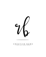 R B RB initial logo signature vector. Handwriting concept logo.