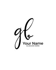 G B GB initial logo signature vector. Handwriting concept logo.