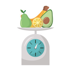 Isolated fruits in scale vector design