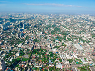 Fototapeta premium Aerial view modern building condominium and office