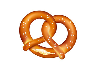 Brezel, Laugenbrezel, Salzbrezel, Laugenbrezel oder Brezn, Vektor Illustration isoliert auf weißem Hintergrund