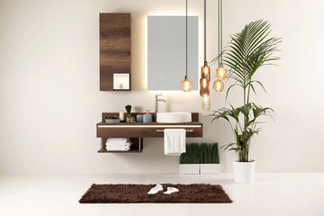 white wall clean bathroom style and interior decorative design for home, hotel and office