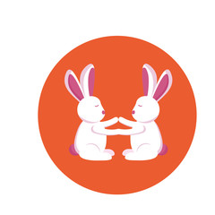 Isolated rabbits cartoon vector design