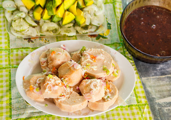 Malanga Entree with Garlic Mojo Along with Avocado and Beans