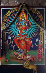Fototapeta na wymiar Traditional Durga Devi Painting
