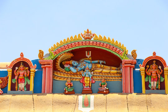 Beautiful Ranganathaswamy Statue in Temple Tower