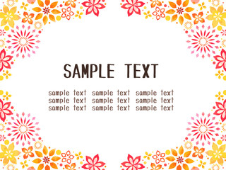 秋色の花柄のフレーム