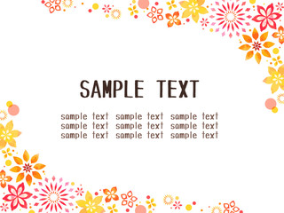 秋色の花柄のフレーム