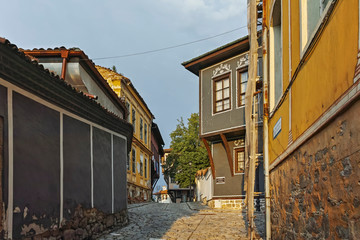 Naklejka premium Architectural and historical reserve The old town in city of Plovdiv, Bulgaria