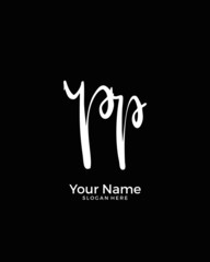 P PP initial logo signature vector. Handwriting concept logo