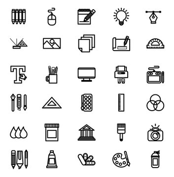 bundle of graphic designer set icons