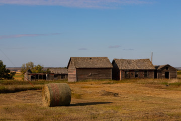 old abandoned farm yard in rural Saskatchewan