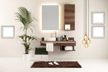 wood design bathroom and interior design. decorative objects for the home, office, hotel