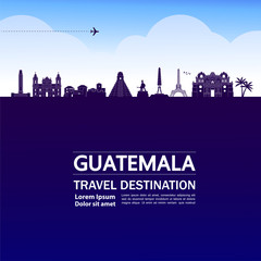 Fototapeta premium Guatemala travel destination grand vector illustration.