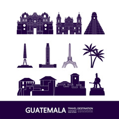Fototapeta premium Guatemala travel destination grand vector illustration.