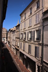 Fototapeta na wymiar window view of street in Avignon France