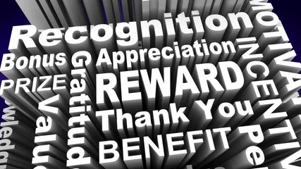 Reward Incentive Recognition Appreciation Gift Words 3d Animation