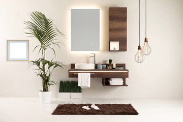 wood design bathroom and interior design. decorative objects for the home, office, hotel