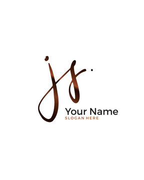 J S JS initial logo signature vector. Handwriting concept logo.