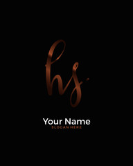 H S HS initial logo signature vector. Handwriting concept logo.