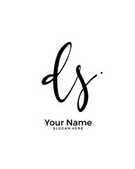 D S DS initial logo signature vector. Handwriting concept logo.