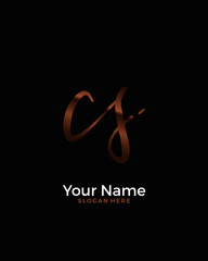 C S CS initial logo signature vector. Handwriting concept logo.