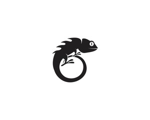 Lizard chameleon logo or icon template vector design © arif23