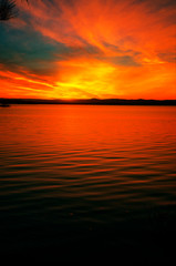 Fototapeta na wymiar Orange lake