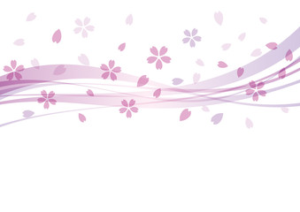 桜　花　春　ウェーブ　背景　ピンク	