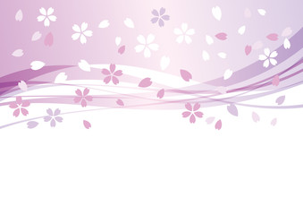 桜　花　春　ウェーブ　背景　ピンク	