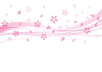 桜　花　春　ウェーブ　背景　ピンク	