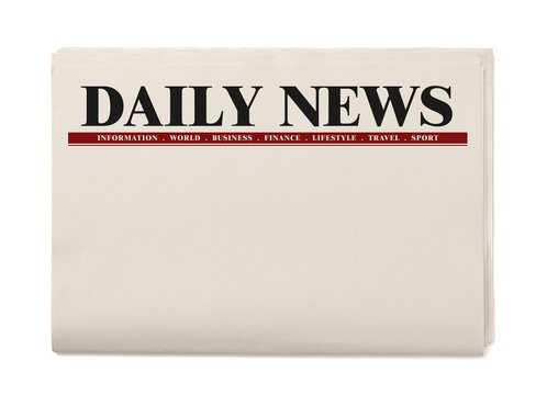 Blank Daily Newspaper isolated on white background, Daily Newspaper mock-up concept