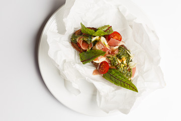 dried-meat snack on a toast