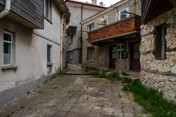 Narrow streets of an ancient seaside town of Sozopol on the southern Bulgarian Black Sea Coast.